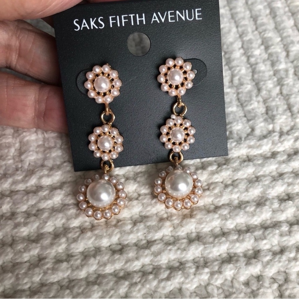 FINAL! Saks Fifth Avenue 4 pack Bundle Crystal Drop Earrings NWT - Picture 3 of 5